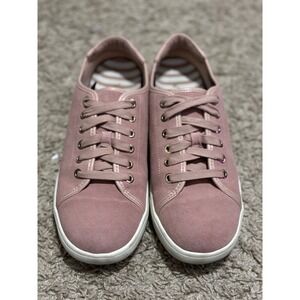 Vionic Pink Suede Lace Up Sneakers Women Casual Comfort Shoes‎ Size 8.5